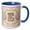 Blue/White, variant on 3drose, Regal Pastel Mod Damask Monogram Initial E, 11oz Two-tone Red Mug
