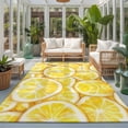 thumbnail image 2 of Area Rugs 5'x7', Summer Lemon Carpet Runner Indoor Outdoor Rugs Home Decor Aesthetic, Modern Oil Painting Yellow Fruits Non Slip Mats Washable Accent Rug for Living Room Bedroom, 2 of 8