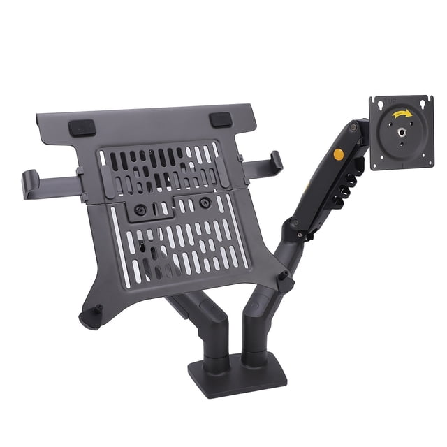 Double Arm Desk Mount, Laptop Notebook Desk Mount Stand Multifunctional Rugged Compatibility for Gaming