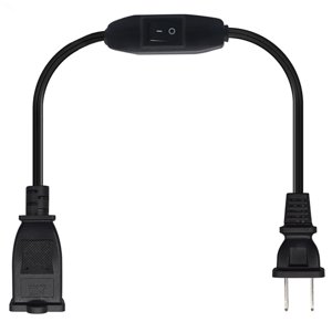 Tachiuwa 2 Prong/2 Outlet Polarized Extension Cord with Switch 0.3 Meter 13A/125V Cable