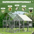 thumbnail image 6 of Harper & Bright Designs Large Outdoor Cat Enclosure for Multiple Kittens, Wooden Cat Cage with Sun/Rain Proof, Cat House with Bridge and Ramp, Gray, 6 of 7