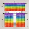 thumbnail image 4 of Colorful Kitchen Window Curtains and Valances Set, Rainbow Stripes Abstract Painting Art Rod Pocket Short Tier Curtain, Modern Small Cafe Drapes for Kitchen Decor, 4 of 6