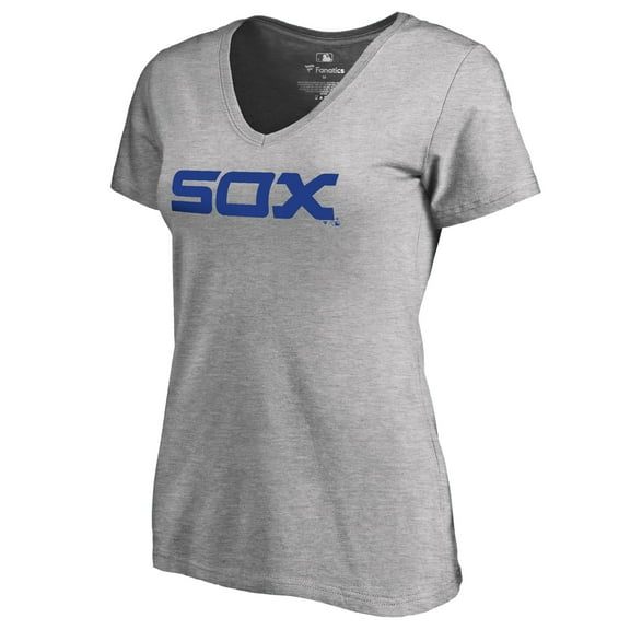 Women's Heather Gray Chicago White Sox Core Wahconah V-Neck T-Shirt
