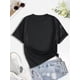 thumbnail image 3 of Women's Black "Never Better" Skeleton in Coffin Graphic T-Shirt - Short Sleeve Crew Neck Casual Top with Anime Print, Semi-Sheer Lightweight Fabric Relaxed Fit Tee, Durable Print Shirt, 3 of 7