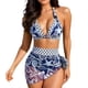 thumbnail image 1 of Gibobby Trajes de Baño para Mujer Bikini de cintura alta para mujer, trajes de baño sexys con realce, traje de baño Vintage, conjunto de Bikini Retro fru(Azul oscuro,CH), 1 of 5