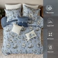 thumbnail image 3 of Regency Heights Queen Size 7-Piece Comforter Set, Vintage Floral Comforter Bedding Set, Farmhouse Queen Bed in a Bag with Decor Pillows and Bed Skirt, Blue, 3 of 14