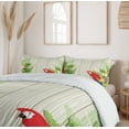 thumbnail image 6 of Ambesonne Tropic Duvet Cover Sets, Flowers Parrot, 2-Queen, Cream Green Red, 6 of 7