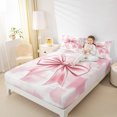 thumbnail image 4 of Homewish Lovely Bow Knot Full Size Sheets,Cartoon Bowtie Ribbon Bed Sheets,Pink White Ombre Sheet Sets For Girl Kids,Microfiber Bedroom Decor,4 Pieces, 4 of 7