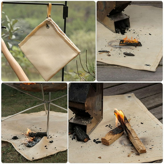 FRCOLOR 1Pcs Fire Resistant Mat For Picnic And Barbecue Heat Proof Protection