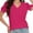 Hotpink, variant on Women's V Neck Tops Puff Sleeve with Swiss Dot T-Shirts Summer Casual Loose Tshirts