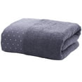 thumbnail image 2 of Hotel Bath Towel | Quick Dry Soft Absorbent Thick Oversized Bath Sheet | Extra Long 55.12 x 27.56 in | Reinforced Microfiber | Lightweight | 1 Piece | Blue Brown Khaki White | 400g, 2 of 6