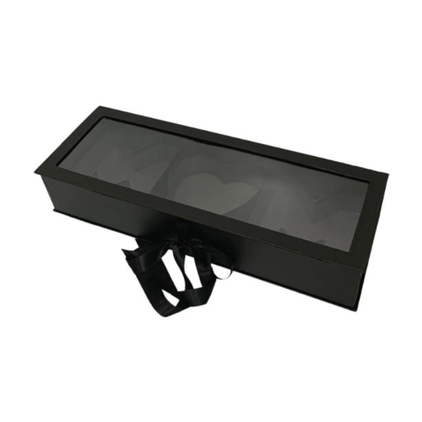 Caja rellenable de flores para regalo de mamá para arreglos florales y decoración del Día de la Madre Negro