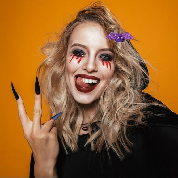 PATLOLLAV Halloween Decoration Purple Bat Clip for Sister,Halloween Bat Hair Clips Cute Bat Clips Halloween Party Hair Ornament Hair Accessories for Women Girls,Halloween Clearance