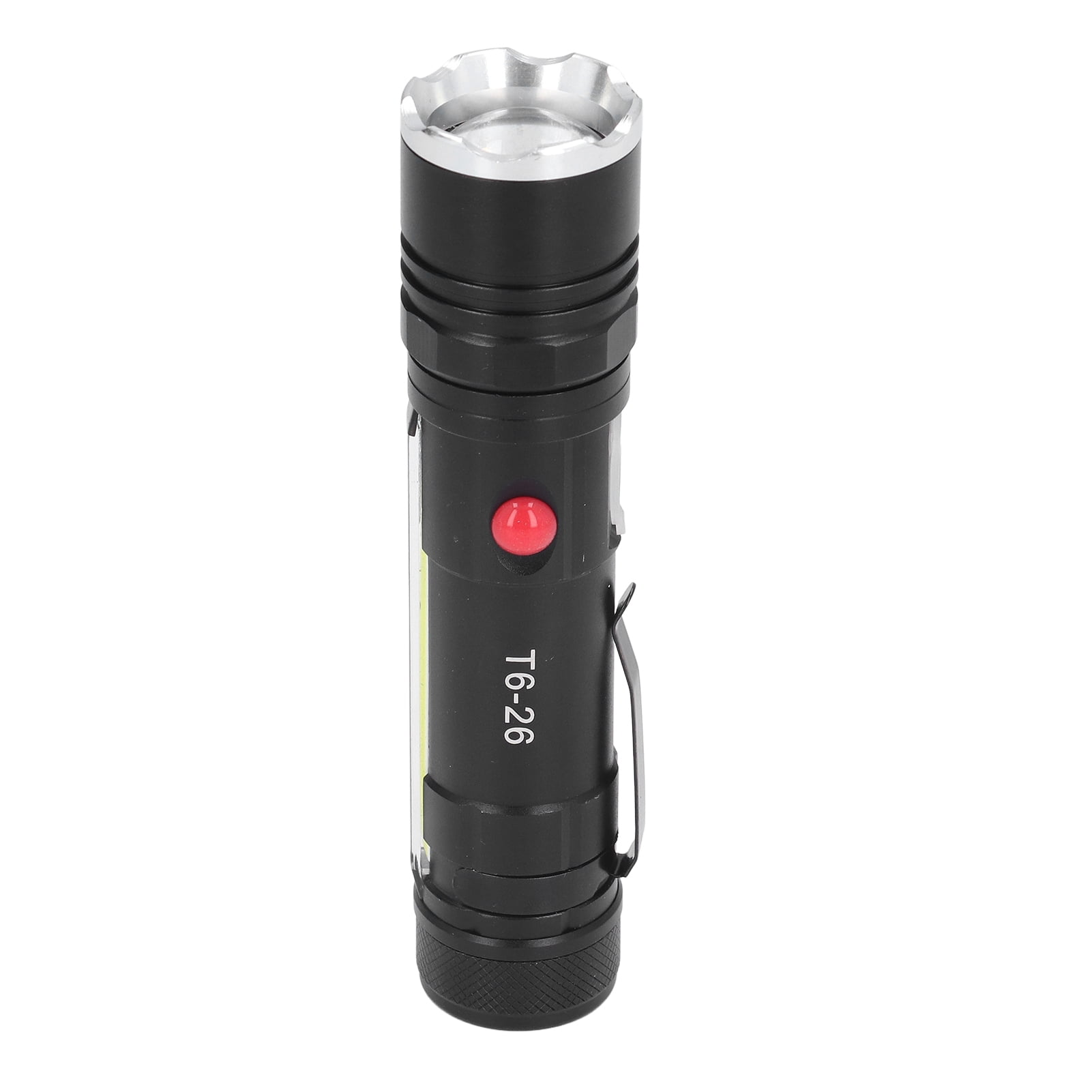 BIMZUC Small Flashlight USB Rechargeable Waterproof Zoomable 4 Modes LED Bright Magnetic Work Light for Camping Repairing Outdoor Use, Aluminum Alloy Portable Torch (15 cm / 5.9 inches)