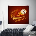 thumbnail image 3 of Tapestry Fire Baseball for Bedroom Wall Hanging 60 X90 IN, 3 of 3