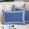 thumbnail image 2 of Dark Blue Greek Key Standard Pillow Covers, Geometric Greece Ancient Farmhouse Geo Soft Throw Pillow Cases with Invisible Zipper, Decorative Pillowcase Pillows Protectors for Sofa Bed Chair 20"x26", 2 of 9