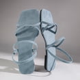 thumbnail image 5 of BADHUB Women's Strappy Sandals Square Toe Dressy Summer Cute Vacation Ankle Strap Slip on Walking Sandal Shoes Light Blue 38, 5 of 6