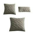 thumbnail image 4 of Njshnmn Plush Textured Diamond Stripe Rectangle Boho Throw Pillow Covers, 12" X 20", Grey, 4 of 5
