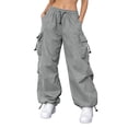 thumbnail image 4 of Womens Cargo Pants Lightweight Baggy Hiking Parachute Pant with Pockets Workout Athletic Casual Trouser Outdoor 2026, 4 of 5