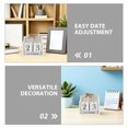 thumbnail image 3 of BESTYASH 2Pcs Wooden Block Calendar Elegant European Design Perpetual Calendar for Desk, 3 of 7
