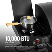 Royal Gourmet ZH3005Y 2-Burner Gas and Charcoal Combo Grill with Offset Smoker & Side Burner