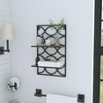 thumbnail image 2 of Wexler 2-Tier Wall Shelves, Antique Nickel with Natural Mango Wood, 2 of 6