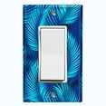 thumbnail image 1 of Metal Light Switch Plate Cover Jungle Tropical Leaves Blue Palm JGL002, 1 of 13