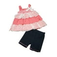 thumbnail image 2 of Little Lass Infant Girls Pink White Tiered Lace Sleeveless Shirt Shorts Set 18m, 2 of 2
