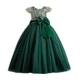 thumbnail image 5 of Vestido de niña Vestido de novia sin mangas con lentejuelas para niñas de talla mediana y grande Vestido de niña de flores Vestido de princesa de actuación Vestido largo hasta el suelo, 5 of 5