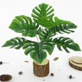 thumbnail image 3 of Artificial Plant Lifelike Home Decoration Fabric Simulation Monstera Foliage Leaf for Table, 3 of 10