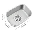thumbnail image 2 of RV Sink 304 Stainless Steel – 12.6" X 8.66" Drop-in Caravan Kitchen Basin with Soundproofing Pad, Flexible Drainpipe & Filter, Compact Camper Boat Bar Sink for Motorhome Outdoor Kitchen (Silver), 2 of 14