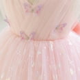 thumbnail image 6 of IBTOM CASTLE Toddler Baby Girls Shiny Butterfly Tutu Dress Princess Birthday Party Pageant Flower Girl Wedding V-Backless Dresses 12-18 Months Pink, 6 of 9