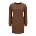 thumbnail image 5 of Neewe Women's Casual Plain Simple Long Sleeve T-Shirt Loose Dress, 5 of 7