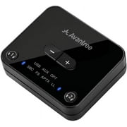 Avantree Audikast Plus Bluetooth 5.0 Transmitter for TV with Volume Control, aptX Low Latency Audio Adapter for 2 Headphones (Optical, AUX, RCA, USB), Class 1 Long Range 100ft - No Receiver