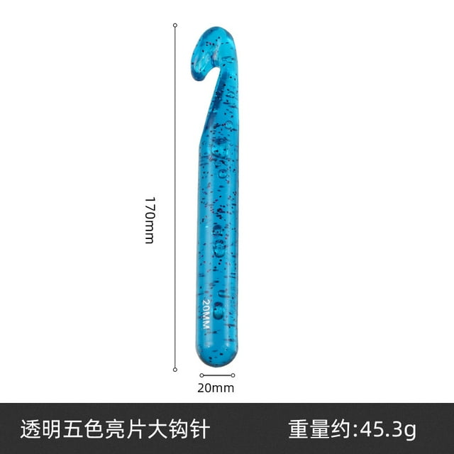 New color plastic transparent sequin crystal crochet hook 12 15 18 20 wool knitting tools