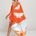 thumbnail image 4 of Vestido largo holgado tipo caftán de playa con estampado de gasa para mujer Pompotops  lopia1000668, 4 of 9