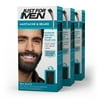 Just For Men Mustache and Beard Coloring for Gray Hair, M-55 Real Black, 3 Pack