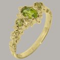 thumbnail image 2 of LBG British Made 9k Yellow Gold Real Natural Peridot Womens Statement Ring - 33 size options - Size 8, 2 of 9