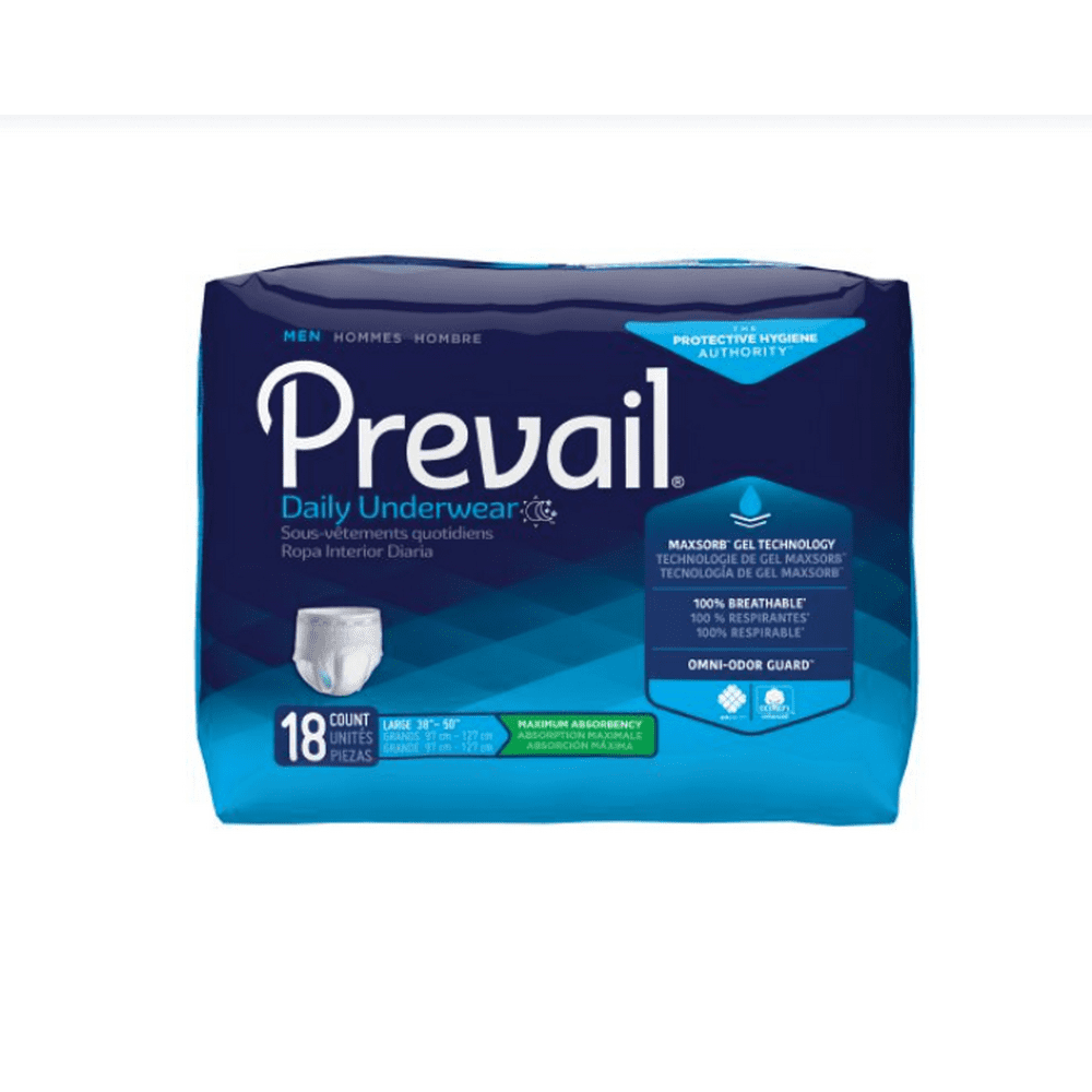 Prevail Pull On Underwear For Men, Large / XLarge, 72 Ct