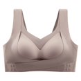 thumbnail image 4 of Women's Jelly Posture Support Bras Oversized Criss-Cross Wireless Seamless Bras Push up Full Coverage Front Closure Everyday Bralettes T‑shirt Bra Khaki XXXXXXL, 4 of 6