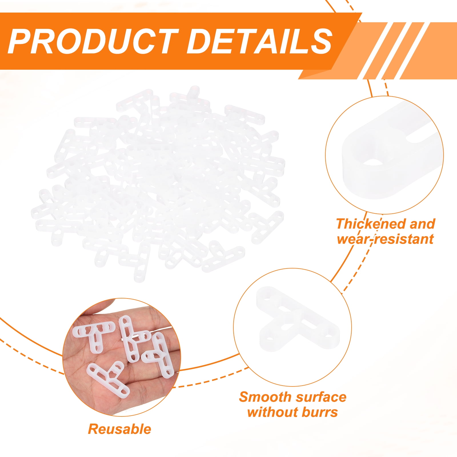 Uxcell 3/8" (10mm) T Type Tile Spacers, 300 Pcs Suit 10 mm Plastic Floor Wall Hexagonal Tile Spacers for Floor Wall Spacing Paving Tiling Installation Leveling Laying Tools, White