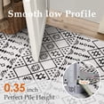 thumbnail image 2 of PureCozy 5'x7' Area Rugs for Entryway Entrance Kitchen Bedroom Office Rugs Boho Moroccan Soft Shag Non Slip Checkered Washable Rugs, Black, 2 of 5