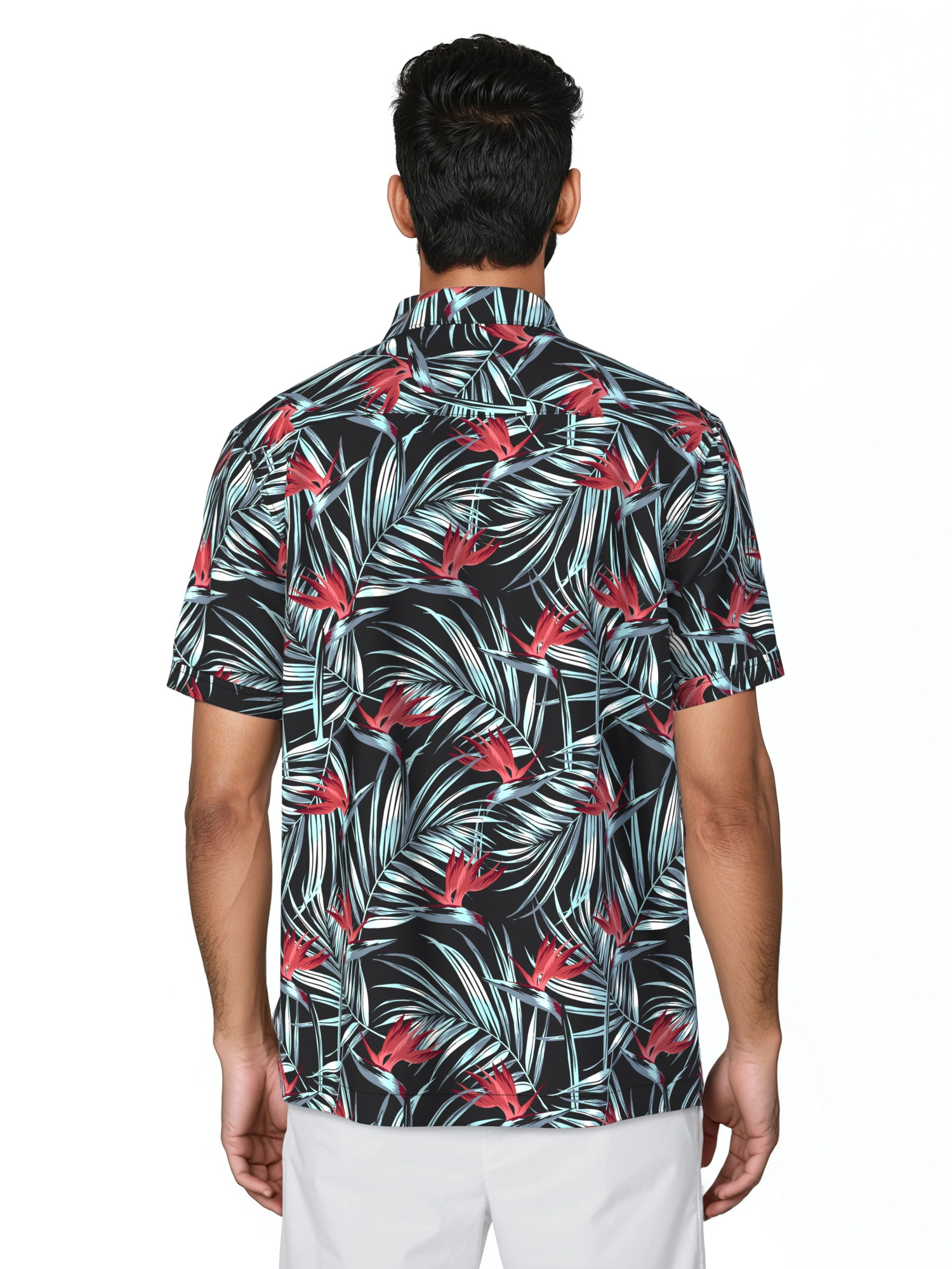 Cafe Luna Men's and Big Men's Printed Floral Textured Short Sleeve Woven Shirt, Size S-4XL