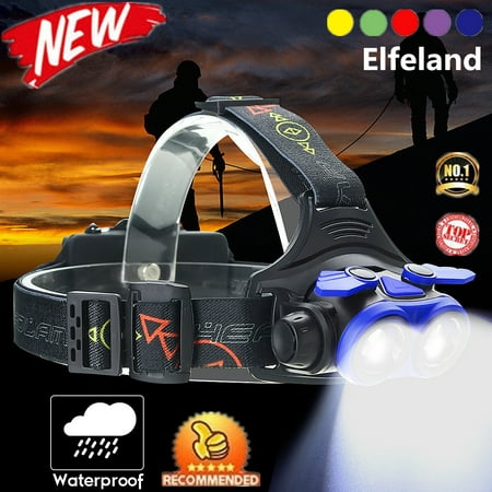 5000 Lm T6 LED Headlamp Telescopic Zoom Headlight Flashlight Torch 4 Modes + USB Cable Waterproof For Camping Fishing
