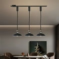 thumbnail image 5 of FSLiving H-Type Track Lights,Adjustable Wire Length Freely,Modern Pendant Lighting Fixtures w/ Macaron Black Metal Shade for Kitchen Island,Track and Bulb Not Included - 3 Pack, 5 of 10
