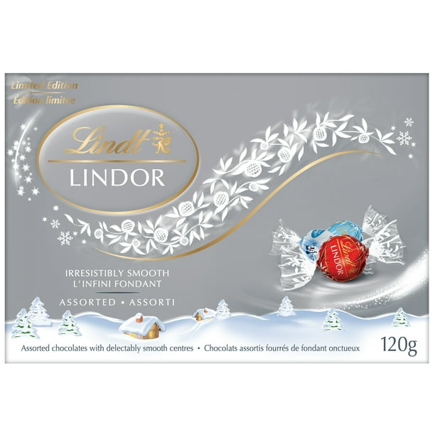 4 boxes),Lindt LINDOR Silver Holiday Assorted Chocolate