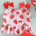 thumbnail image 5 of CAUYDY Baby Girls Swimsuit 2Pcs Sets Girls Infant Bathing Suit Tankini Kid Girls' Swimwear Summer Beach 3-24 Months 1T 2T 3T 4T 5T Girls Bikini Set with Hat(D09-Red,18-2 Months), 5 of 6