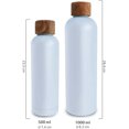 thumbnail image 3 of Botella de agua isotérmica 500ml en acero inoxidable con tapón de madera de acacia, botella isotérmica de acero inoxidable de 0,5l, mantiene el frío durante 29h, el calor durante 14h, Reutilizable, a prueba de fugas para bebidas carbonatadas ACTIVE Biensenido a ACTIVE, 3 of 5