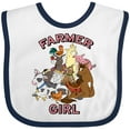 thumbnail image 3 of Inktastic Farmer Girl with Happy Farm Animals Boys or Girls Baby Bib, 3 of 4