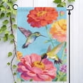 thumbnail image 4 of Spring Hummingbird Garden Flag, Watercolor Zinnia Floral Yard Flag, Large Double Sided Outdoor Decor for Patio Lawn, 28x40in, 4 of 6